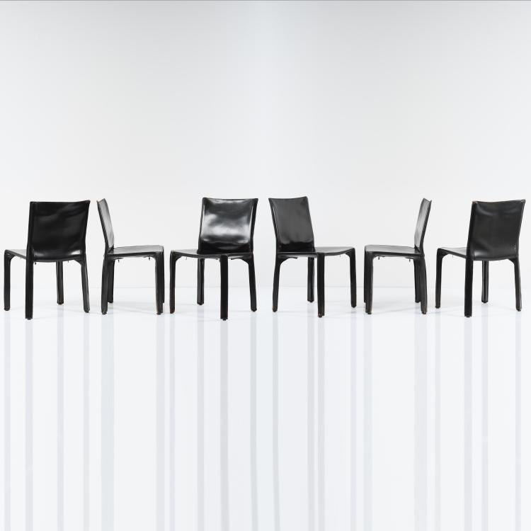 Hauptbild zu Objekt, Sechs St&uuml;hle 'Cab 412', 1977, Mario Bellini, Cassina, Mailand, 155A 201