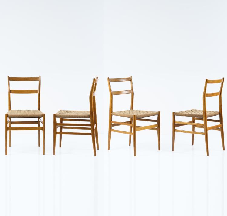 Hauptbild zu Objekt, Four 'Leggera' chairs, 1949/50, Gio Ponti, Cassina, Mailand, 155A 15