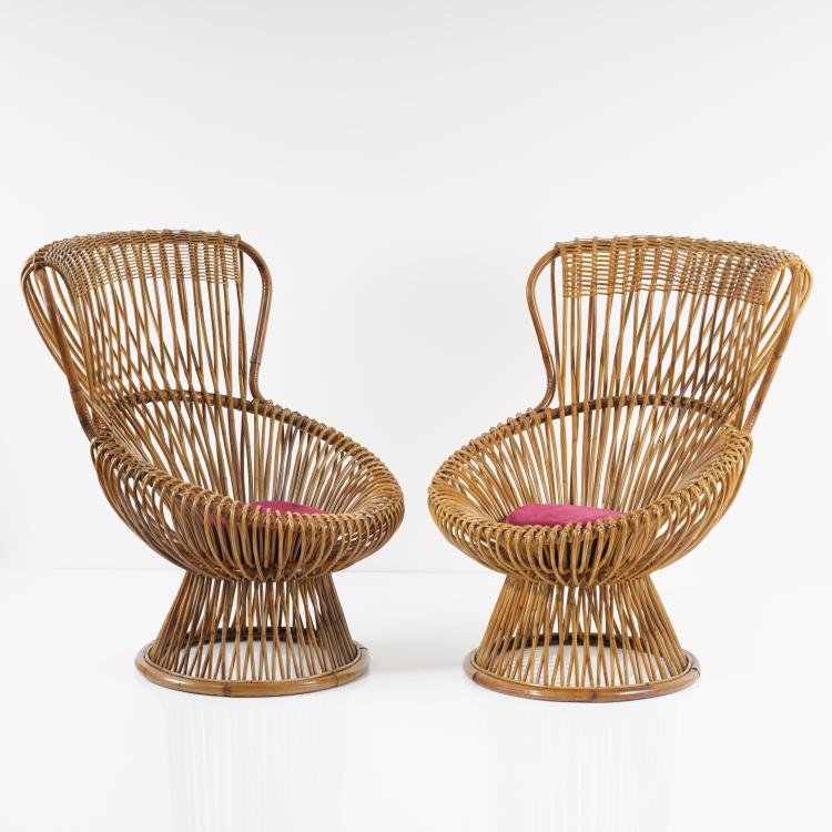 Hauptbild zu Objekt, Two 'Margherita' wicker chairs, 1951, Franco Albini, Vittorio Bonacina, Como, 155A 21