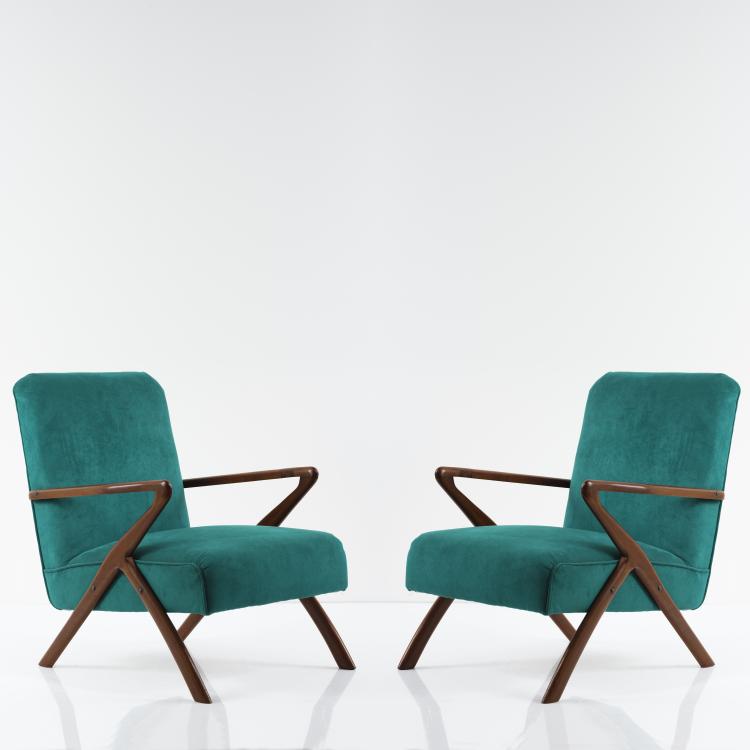 Hauptbild zu Objekt, Two armchairs, 1950s, Italien, 155A 63