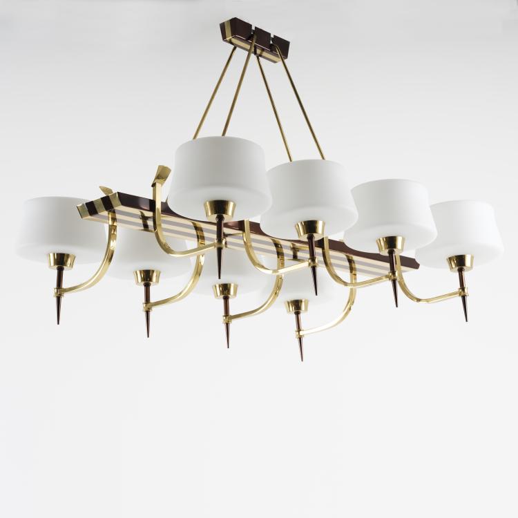 Hauptbild zu Objekt, Ceiling light, 1950s, Maison Arlus, Paris (zugeschrieben), 155B 458