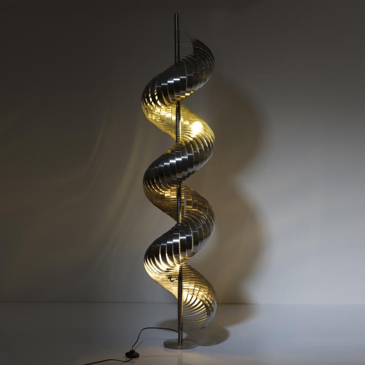 Hauptbild zu Objekt, Stehleuchte 'Spirale', um 1970, Henri Mathieu (zugeschrieben), Mathieu Lustrerie, Gargas (zugeschrieben), 155B 560