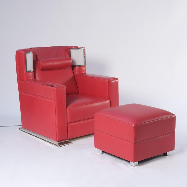 Bild 4 zu Objekt, 'Roter Sessel' mit Ottoman, 1931, Eckart Muthesius, Vereinigte Werkst&auml;tten, M&uuml;nchen, 155B 309