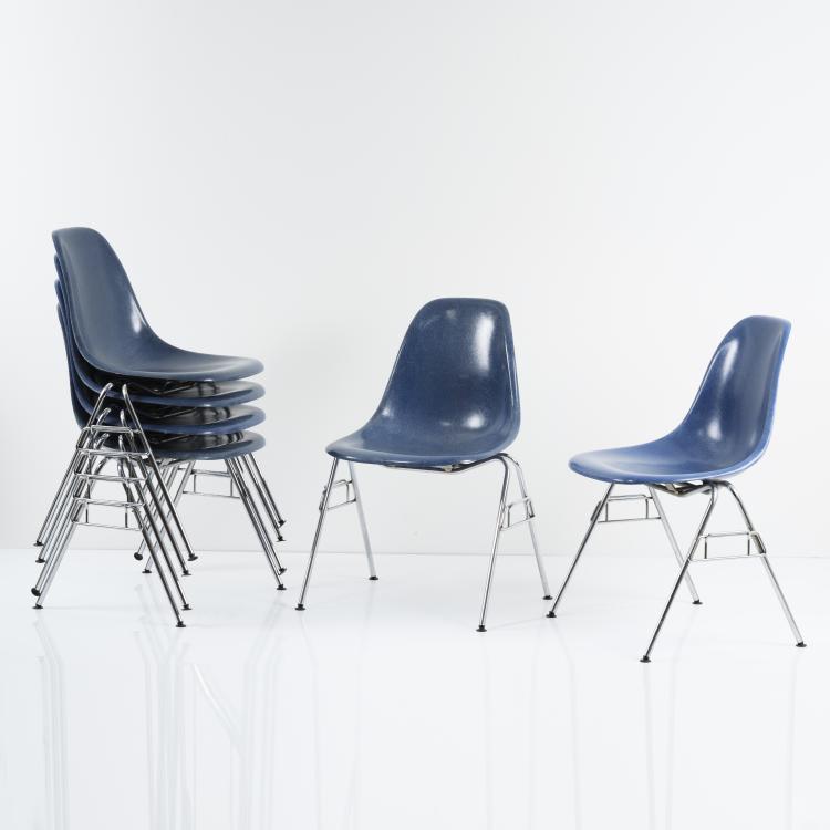 Bild 2 zu Objekt, Six 'Plastic Side Chairs DSS', 1955, Charles Eames,Ray Eames, Vitra, Weil am Rhein, 155B 438