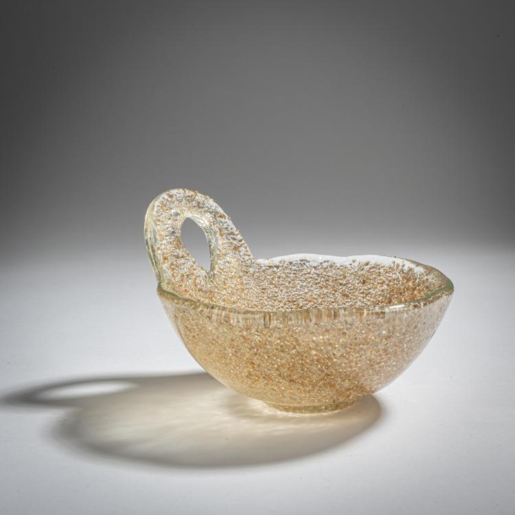 Bild 1 zu Objekt, Henkelschale 'Rugiadoso', 1940, Ercole Barovier, Barovier & Toso, Murano, 155C 819