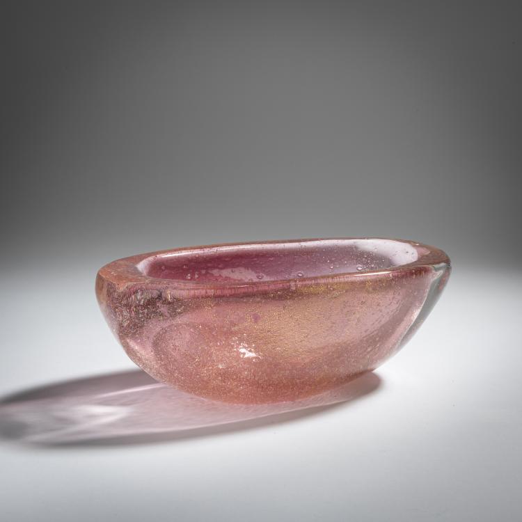 Hauptbild zu Objekt, Schale 'Sommerso a bollicine', um 1950, Archimede Seguso, Seguso, Archimede, Murano, 155C 876