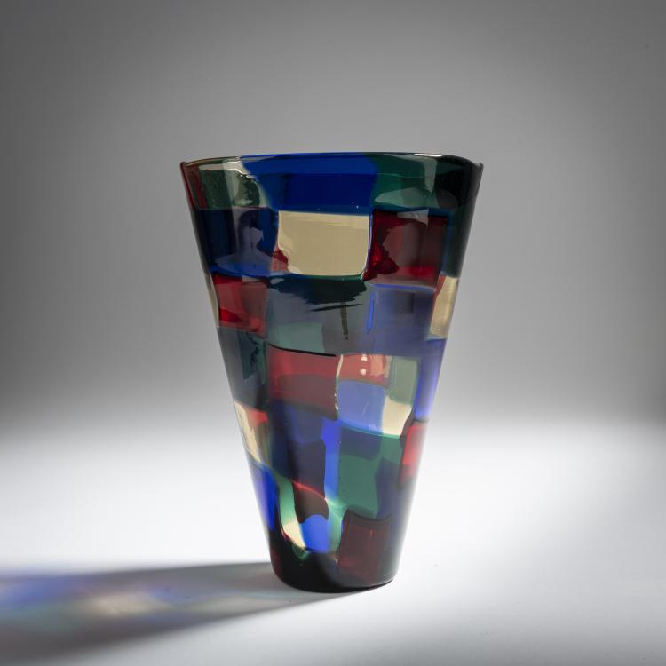 Hauptbild zu Objekt, Vase 'Pezzato', um 1951, Fulvio Bianconi, Venini & C., Murano, 155C 779