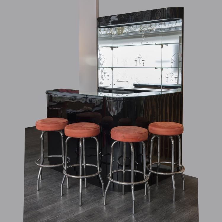 Hauptbild zu Objekt, Bar with four bar stools, 1930s, Frankreich, 155B 300