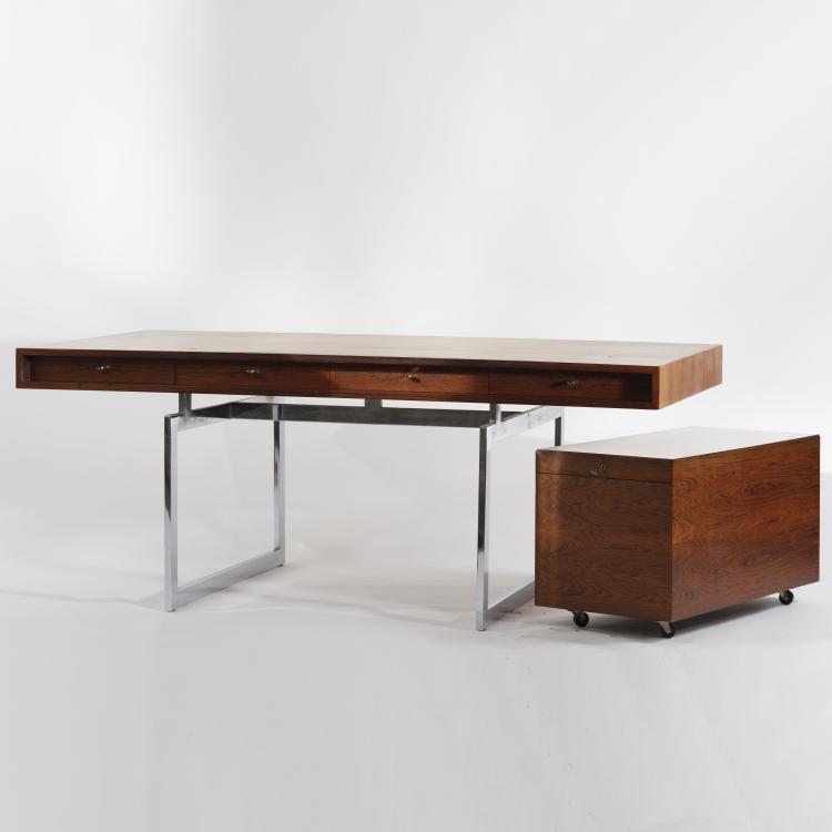Hauptbild zu Objekt, Schreibtisch mit Aktenablage, um 1959, Bodil Kjaer, Pedersen, E. & Son, D&auml;nemark, 155B 483