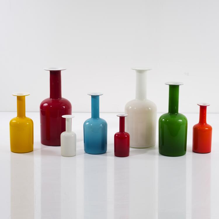 Bild 2 zu Objekt, Eight vases, 1950s, Otto Brauer, Holmegaard Glasvaerk, Kopenhagen, 155B 338