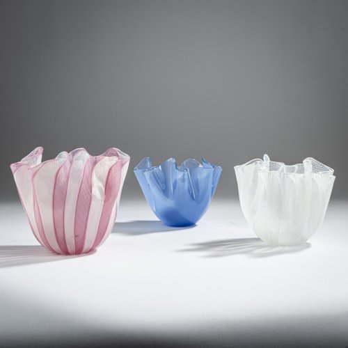 Three 'Fazzoletto' vases, c. 1950