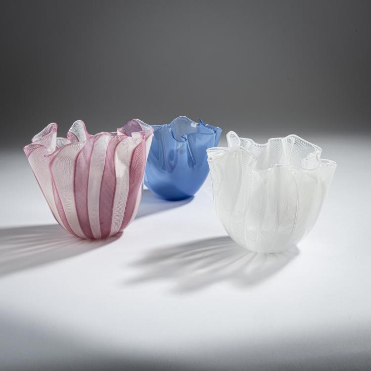Bild 3 zu Objekt, Drei Vasen 'Fazzoletto', um 1950, Fulvio Bianconi, Venini & C., Murano, 155C 777