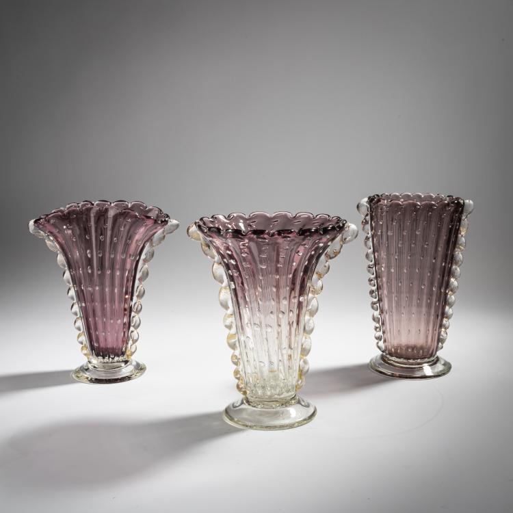 Hauptbild zu Objekt, Three 'A bolle' vases, c. 1950, Murano, 155C 948