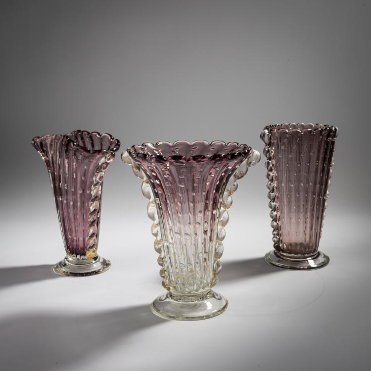 Bild 1 zu Objekt, Three 'A bolle' vases, c. 1950, Murano, 155C 948