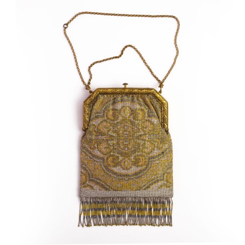 Cut steel handbag with carpet pattern, c. 1910