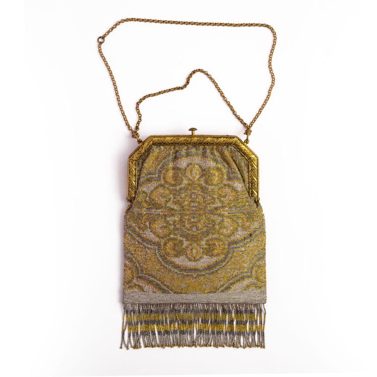 Hauptbild zu Objekt, Stahlperlen-Handtasche mit Teppichmuster, um 1910, 157F 1272