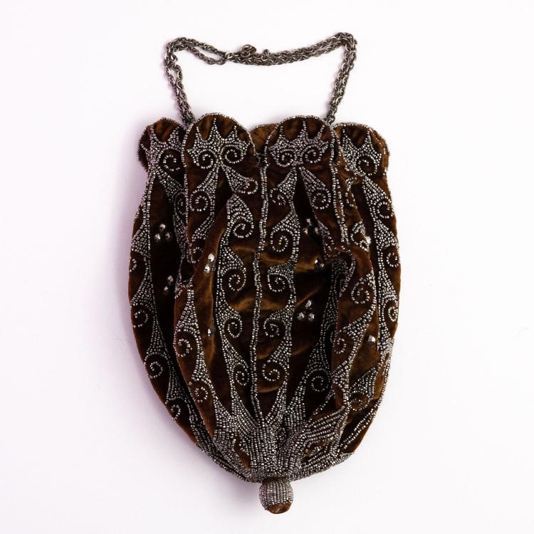 Hauptbild zu Objekt, Beutel mit Stahlperlen, um 1900, 157F 1212