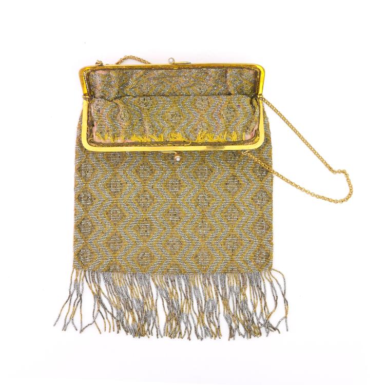 Bild 1 zu Objekt, Stahlperlen-Handtasche mit geometrischem Muster, um 1920, 159D 915