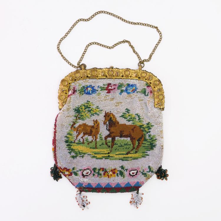 Hauptbild zu Objekt, B&uuml;gelt&auml;schchen mit Pferden und Mann im Garten, 2. H&auml;lfte 19. Jh., 159D 755