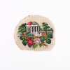 Beadwork with temples and roses, 19th century