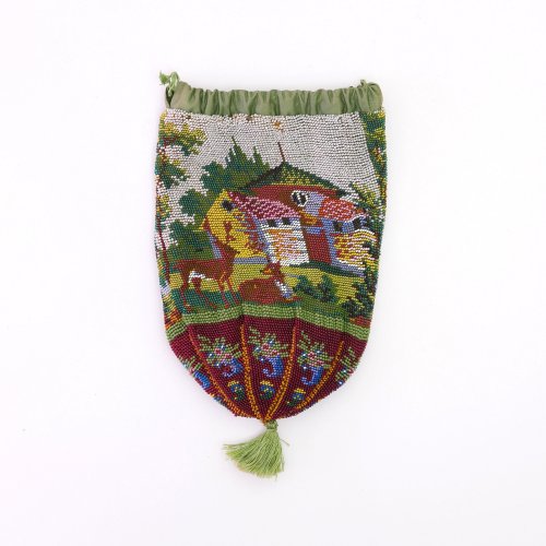 Pouch with village scene and deer, 2nd half of the 19th century
