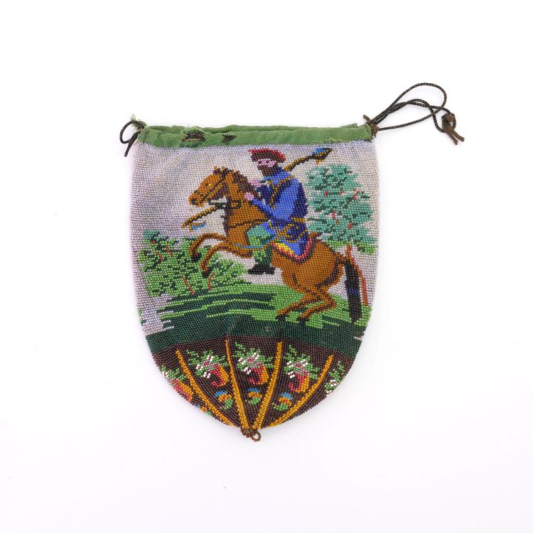 Hauptbild zu Objekt, Pouch with rider on horse, 2nd half of the 19th century, 159D 762
