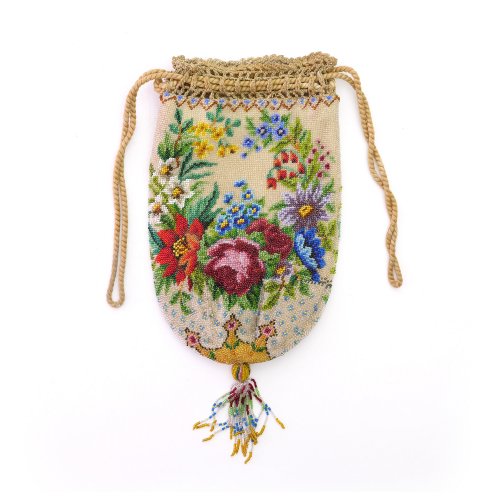 Pouch with flower motif, c. 1910