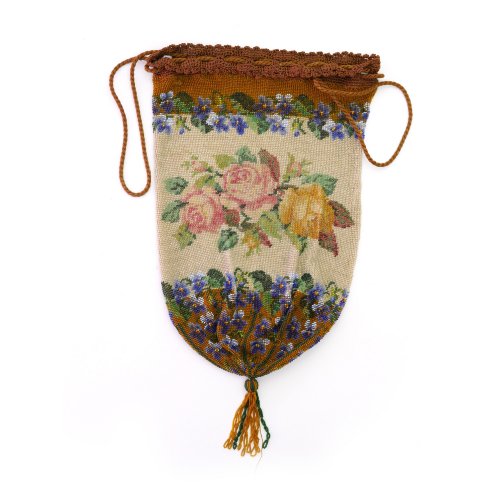 Pouch with roses and forget-me-nots, 2nd half of the 19th century