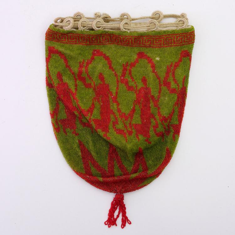 Hauptbild zu Objekt, Perlbeutel mit tanzenden Figuren, um 1920/30, 159D 906