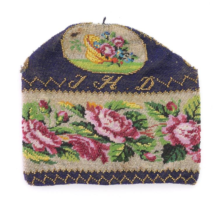 Bild 1 zu Objekt, Brieftasche mit Rosenbord&uuml;re, um 1900, 157F 1414