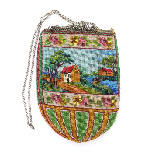 Pouch with landscape motif, c. 1900