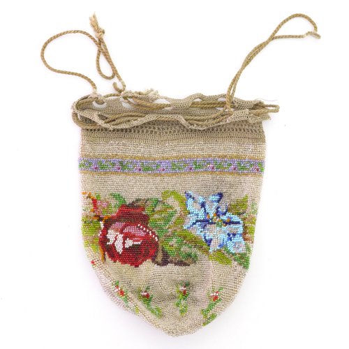 Pouch with floral border, 2nd half of the 19th century