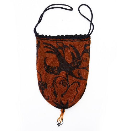 Art Deco pouch with stylised birds and flowers, c. 1920