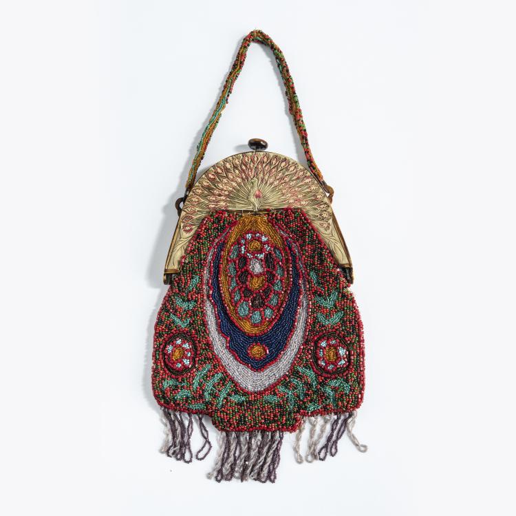 Hauptbild zu Objekt, Art Deco bag with graphic pattern, c. 1920, 159D 882