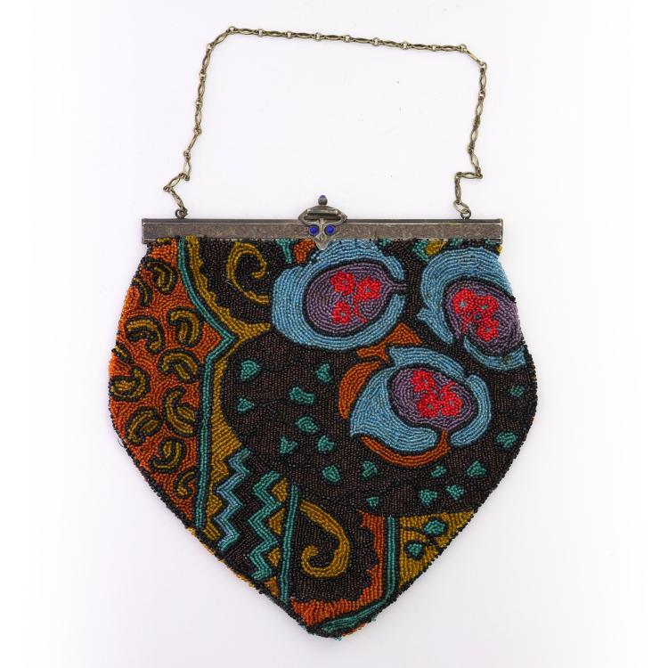 Hauptbild zu Objekt, Art D&eacute;co B&uuml;geltasche mit grafischem Muster, um 1920, 157F 1325