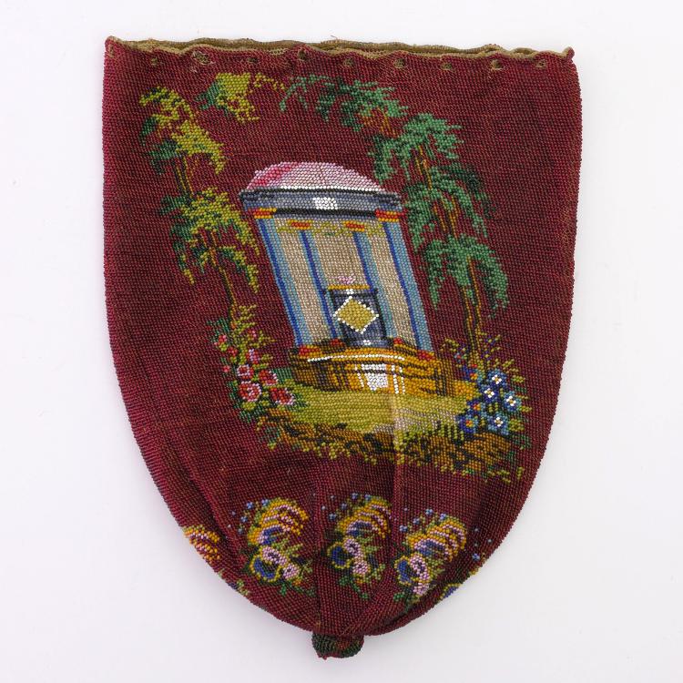 Bild 1 zu Objekt, Pouch with rose bush and temple, 1st half of the 19th century, 159D 731