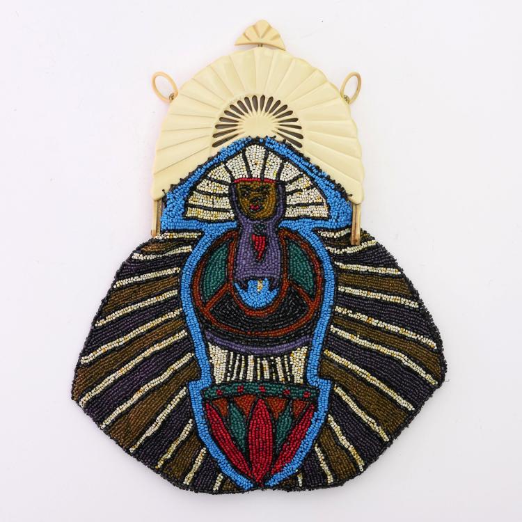 Hauptbild zu Objekt, Perltasche mit Pharao, um 1930, 157F 1379