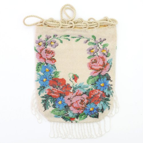 Pouch with flower garland, c. 1920