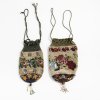 Two pouches with a floral border, c. 1900