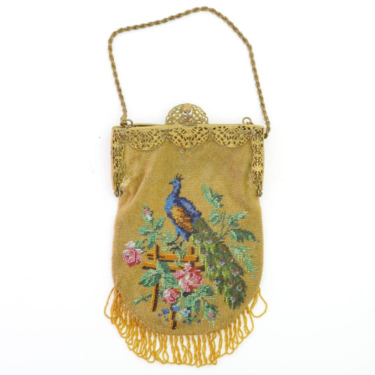 Bild 1 zu Objekt, B&uuml;geltasche mit Pfau, Ende 19. Jh., 157F 1240