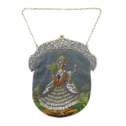 Bag with Rococo lady and cavalier, 2nd half of the 19th century