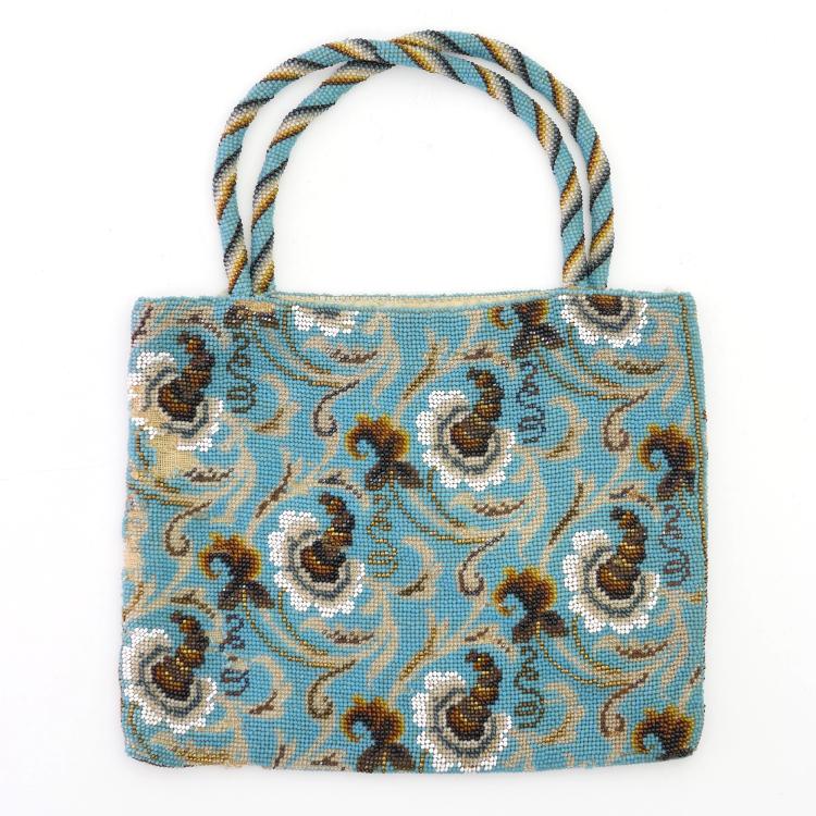 Hauptbild zu Objekt, Handbag with a floral pattern, 2nd half of the 19th century, 159D 749