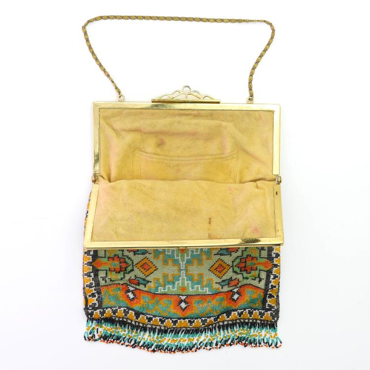 Bild 1 zu Objekt, Art D&eacute;co B&uuml;geltasche mit Teppichmotiv, um 1920, 157F 1337