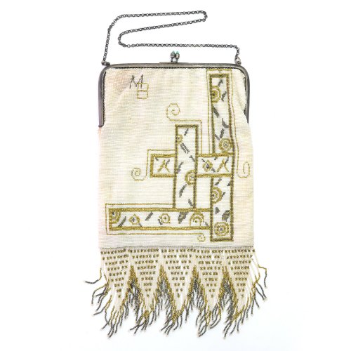 Art Deco bag with geometric shapes and monogram 'MB', c. 1920
