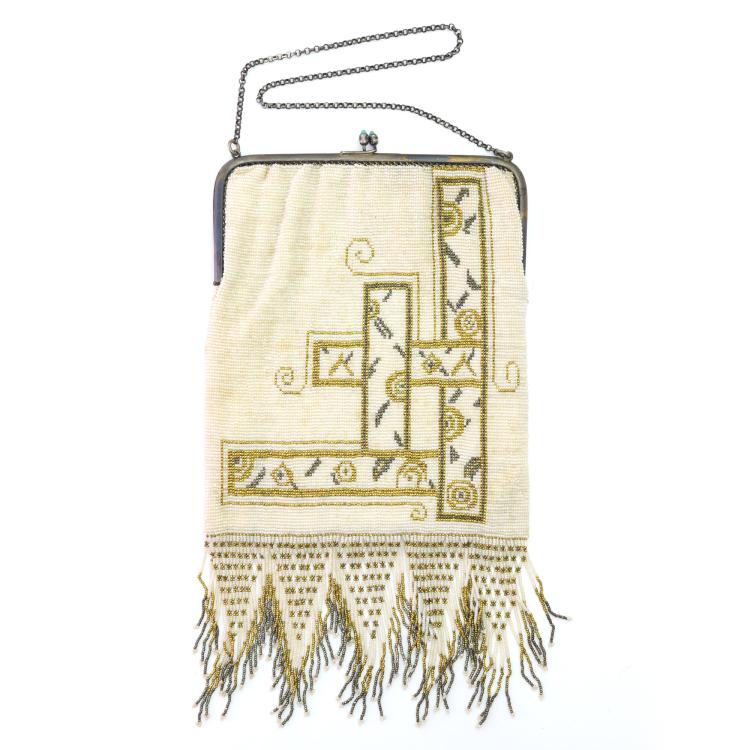 Bild 1 zu Objekt, Art D&eacute;co B&uuml;geltasche mit geometrischen Formen und Monogramm 'MB', um 1920, 157F 1338