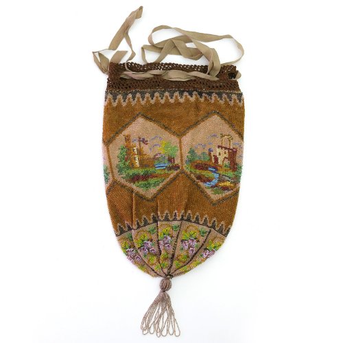 Pouch with vedutas and floral decoration, 2nd half of the 19th century