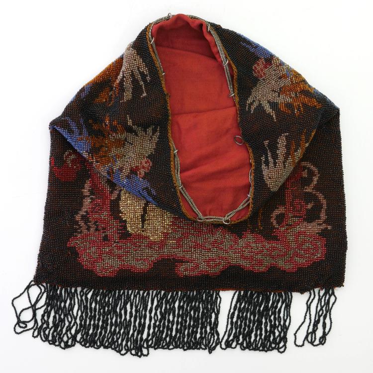 Bild 1 zu Objekt, Gro&szlig;er Perlbeutel mit orientalischer Szene, um 1900, 159D 818