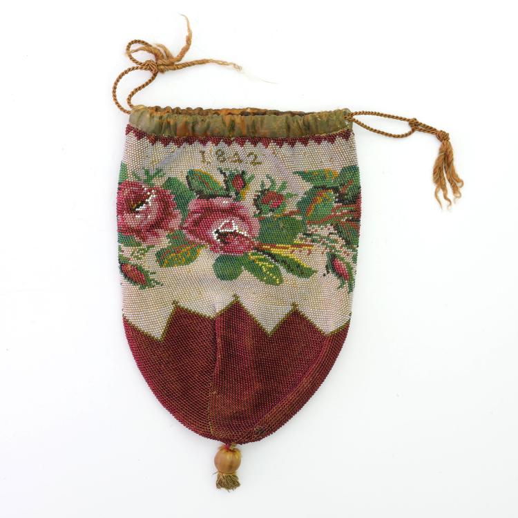 Hauptbild zu Objekt, Perlbeutel mit Rosen, 1842, 159D 747