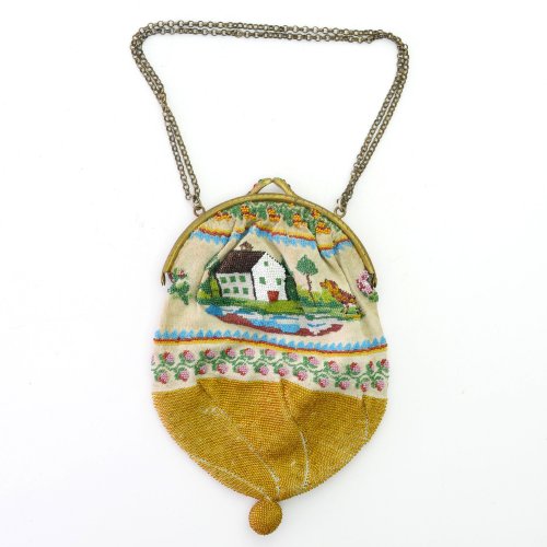 Bag with birds and a house with a dog, 2nd half of the 19th century.