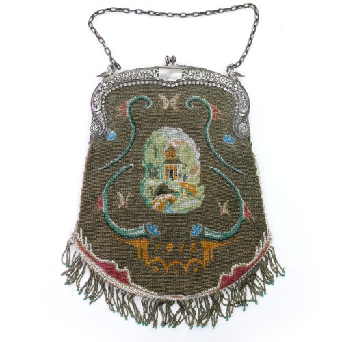 Bag with ship and house, c. 1900